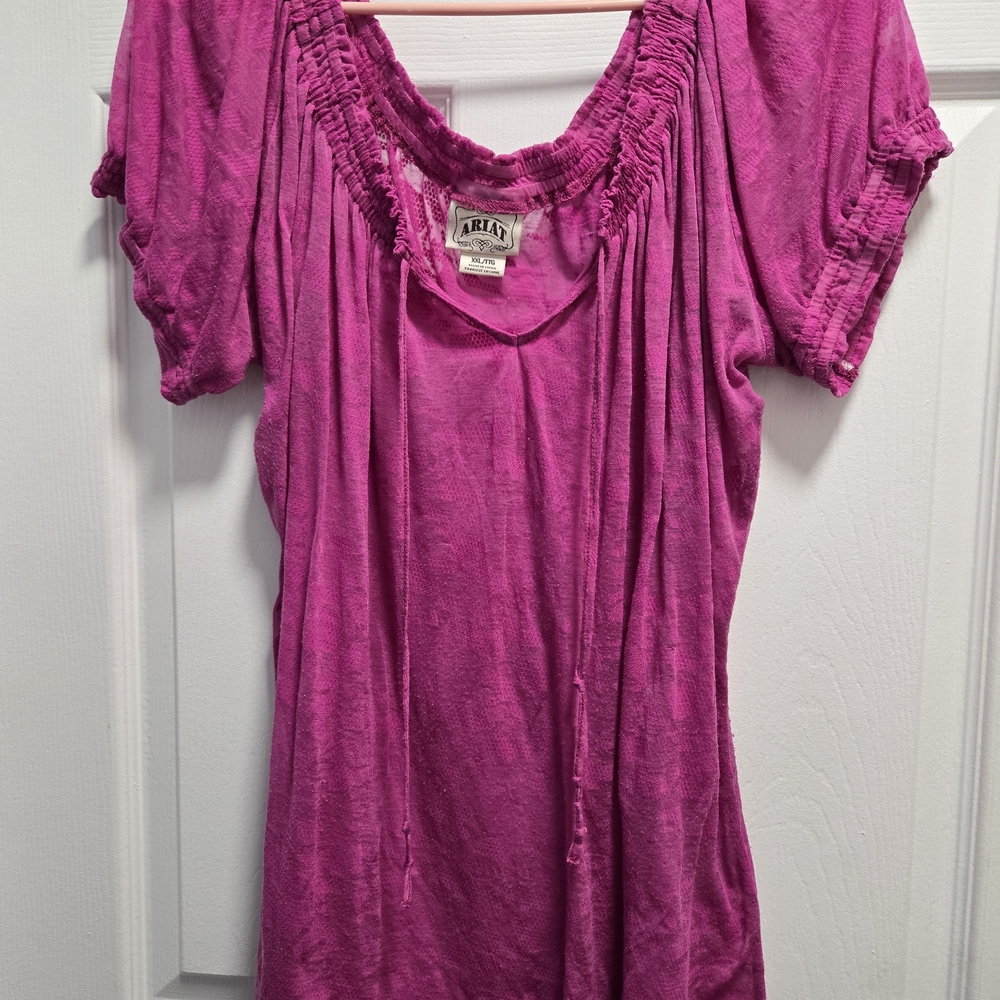 Aria Fuchsia Blouse with Ruched Details